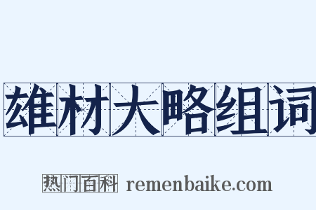 雄材大略组词是什么意思的图片